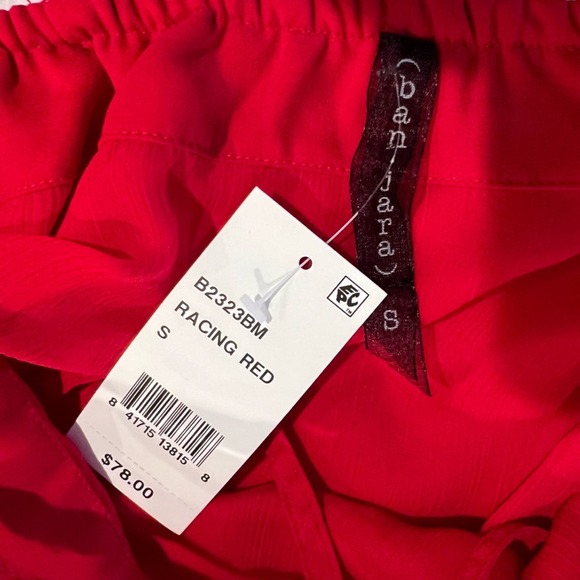 NWT Banjara Off Shoulder Bell Sleeve Red Top Blouse. Size Small - Picture 9 of 11